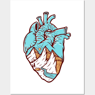 Climbing heart Posters and Art